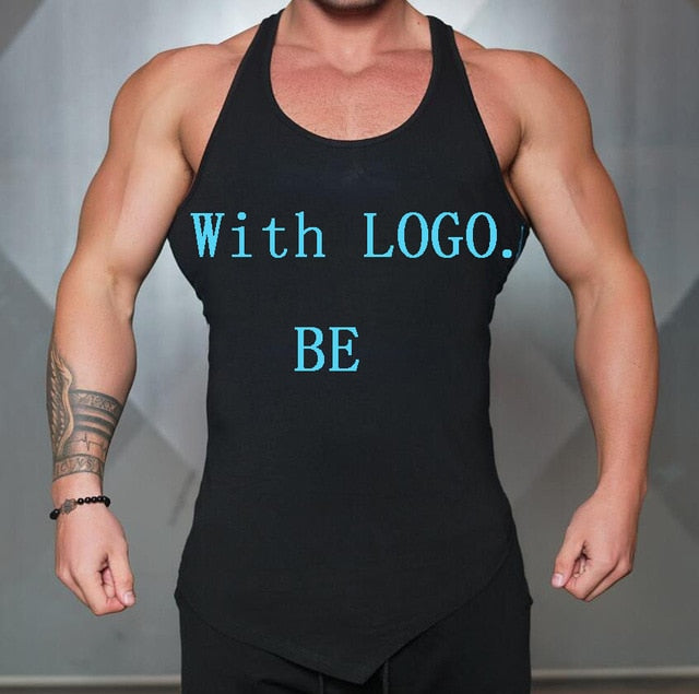 Create Your own LOGO/Text Mens Bodybuilding Stringers Tank Tops - reign-aesthetics